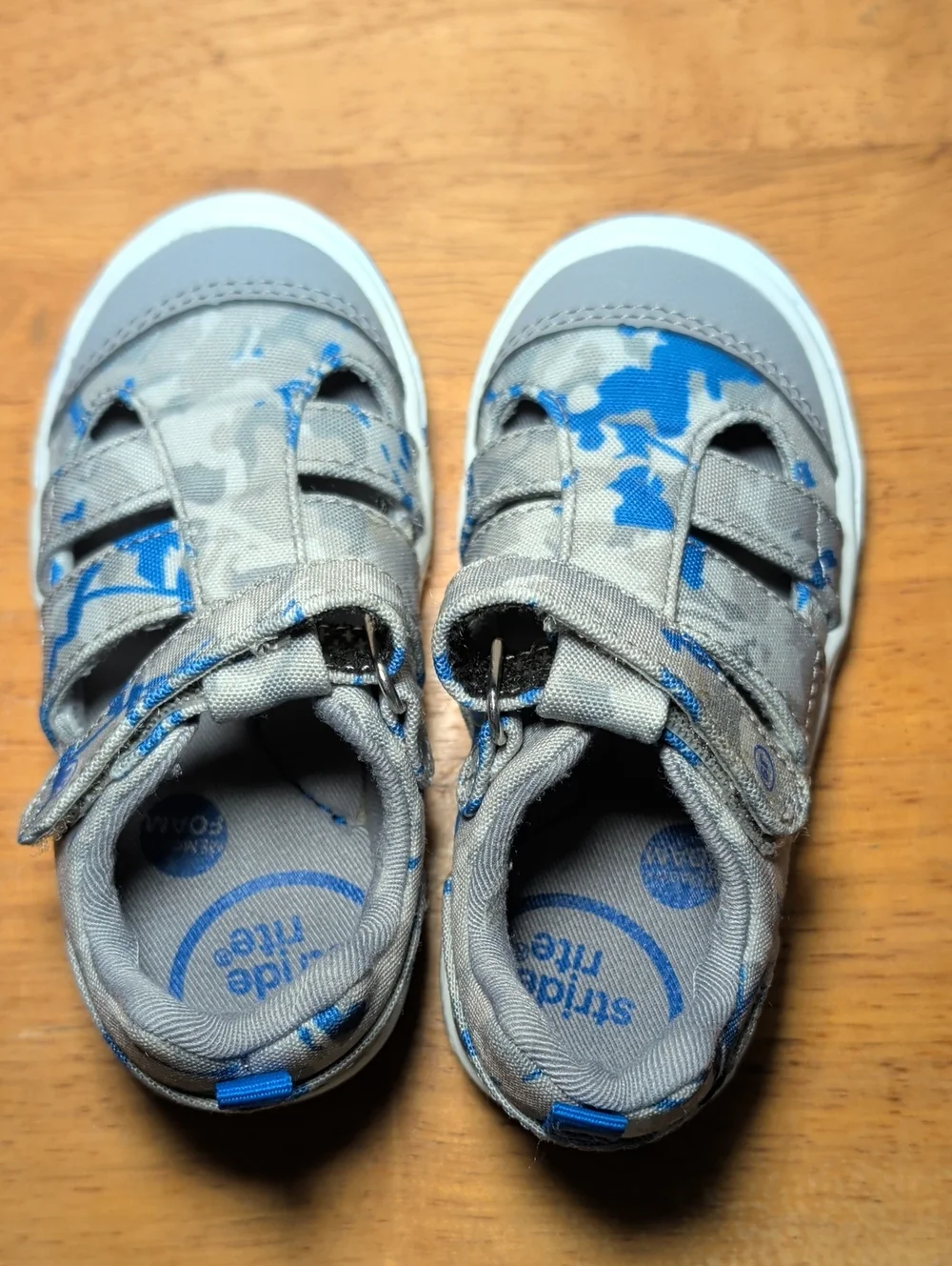 Stride Rite SR Hadley 2.0 Sneaker Sandals Gray + Blue Camo Toddler Boy Size 6